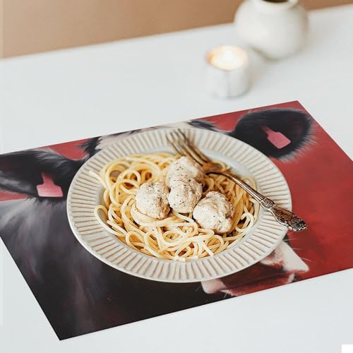 Sets de table rouge de qualité supérieure 45x30 cm pour dîner élégant - 8