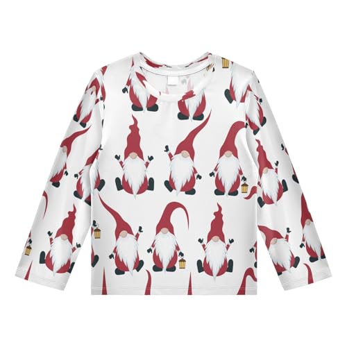Boys Rash Guard Swim Shirt Long Sleeve UPF+ 50 Sun Shirts Quick Dry Shirt Christmas Gnomes for Toddler Kids
