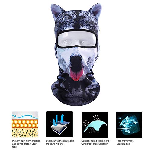 Image of Cat Balaclava,Dog Balaclava,Halloween Hat,Cute Full Face Hood Mask Animal Ski Mask for Hiking Riding Sports Outdoor