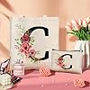 Personalized Initial Cotton Tote Bag, Canvas Reusable Shopping Bags with Makeup Bags, Gifts for Women, Mom, Teachers, Nurses, Best Friends, Bridesmaids, Monogrammed Gifts for Wedding, Birthday(C) #2
