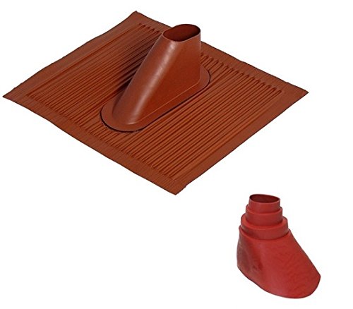 ALU DACHZIEGEL ZIEGELROT 45x50 cm FÜR MASTEN 38-60 mm