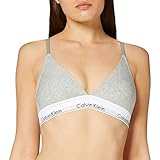Ohne Wattierung Calvin Klein Damen Triangle Unlined Triangel BH-Modern Cotton, Grau (Grey Heather 020), M