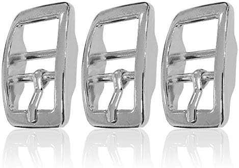 Ganzoo riemgespen set 2x, roestvrij staal zilver, vervanggesp voor riem of band tot 26 mm, dubbele steeg voor stevige bevestiging, geschikt voor paracord 550 knoopwerk, afmetingen 63 mm x 49 mm