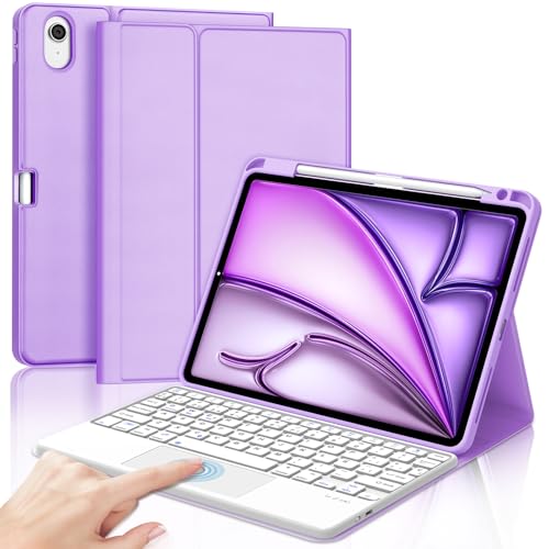 Teclado para iPad Air 11 trackpad integrado y funda desmontable con soporte lápiz