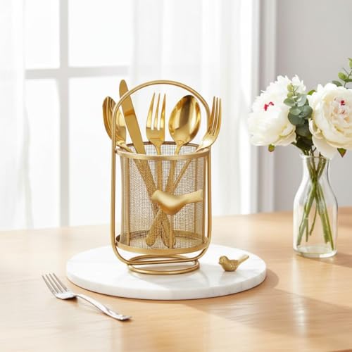 Bulbul Cutlery Stand Metal Self Draining Tableware Storage Box - ...