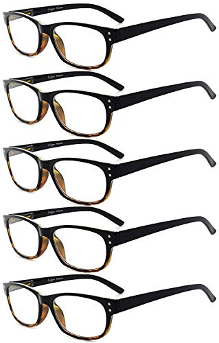 Image of Eyekepper Classic Reading Glasses for Men 5 Pack Spring Hinges Readers