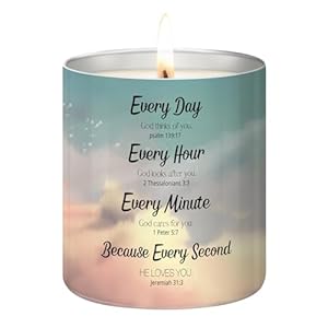 Bible Verse Candle Christian Gifts: Christian Gifts for Women with Inspirational Thoughts and Prayers – Religious Spiritual Catholic Gifts for Women & Men – 9 oz Lavender Scented Candles