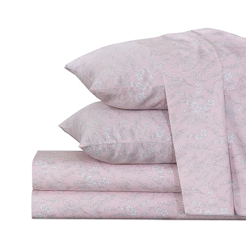 RUVANTI 100% Cotton Sheets Queen Size Satin Bed Set - Silky Soft Sateen Weave for a Luxury Hotel Feel, 16' Deep Pocket, Cooling, Breathable & Durable, 4 Piece, Pink Fusion