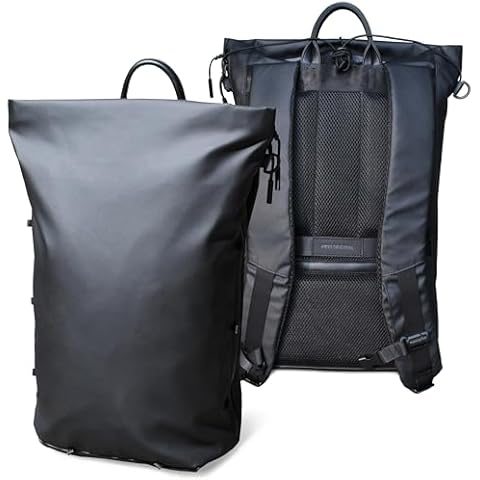 Karry B2 Minimalist outdoor professional business urban backpack commute computer Laptop 16 inch Mac / PC Case w/h Adjustable Chest Strap, Back Zipper Pocket, for Cycling, Traveling (Black) Cover