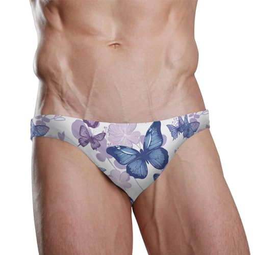 Men's Briefs Sexy Purple Butterfly Bikini Siwmming Swimwear 208558832