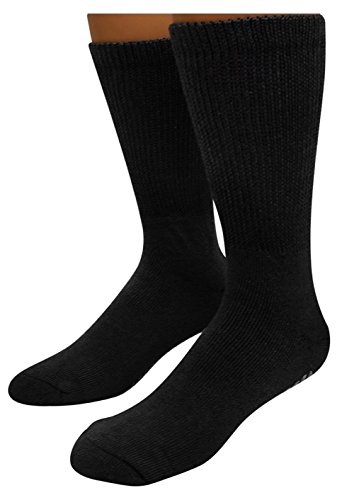 Noble Health Care Diabetic Non Skid Hospital Slipper Socks 6 Pack (10-13, Black) - Thumbnail 4