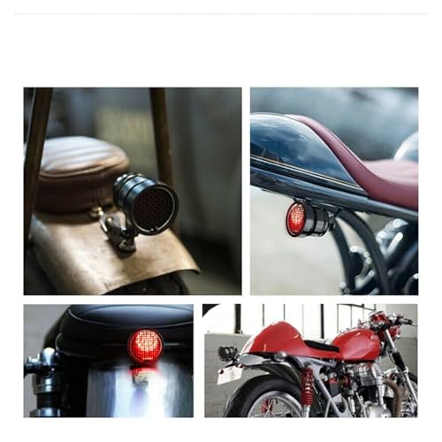 Feu arrière LED moto noir avec support de plaque et clignotant - 7