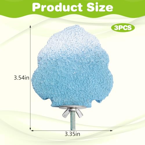 Image of PINVNBY 3PCS Bird Beak Grinding Stone Resin Bird Perch Stand Grinding Claw Birds Cage Perch Parrot Climbing Chewing Toys Parakeet Cage Accessories for Budgies Cockatiels Conures(Blue)