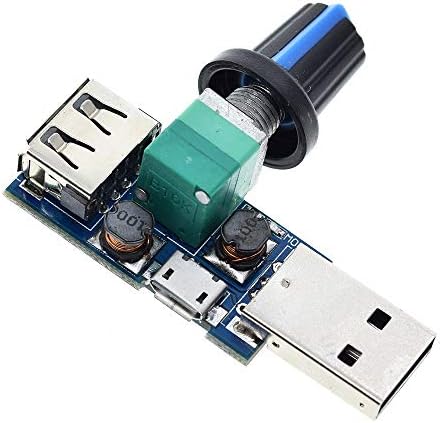 Youmile 2PCS USB Fan Speed Controller DC 4-12V 5W Mini Adjustable Fan Stepless Governor Regulator with 2PCS 2m/78.7inch USB Extension Cable