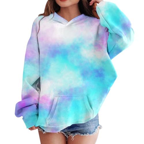 Girls Cute Hoodies Gradient Y2K Long Sleeve Oversized Pocket Pullover Tops Kids Loose Trendy Preppy Clothes for Teen2