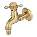 GOTOTOP Waschmaschine Wasserhahn aus massivem Messing mit G1/2 Waschbecken Auslauf Wasserhahn für Garten Wäschetoilette antiker Single Cross Griff(9.5cm)