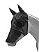 Showman Pony Yearling Cob Horse Warmblood Bug Mesh Lycra Fly MASK Ears Detachable Nose (Black, Medium)