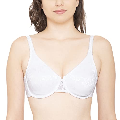 Image of Enamor Plunge Neck, Power Jacquard Lift, Women's Everyday Cotton-Rich Lined Full Support Minimizer Bra - All Day Comfort, Non-Padded, Wired, High-Coverage - F135