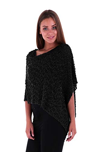 SHU-SHI Summer Ponchos For Women Lightweight Sheer Popcorn Knit Sweater Cape Pullover4