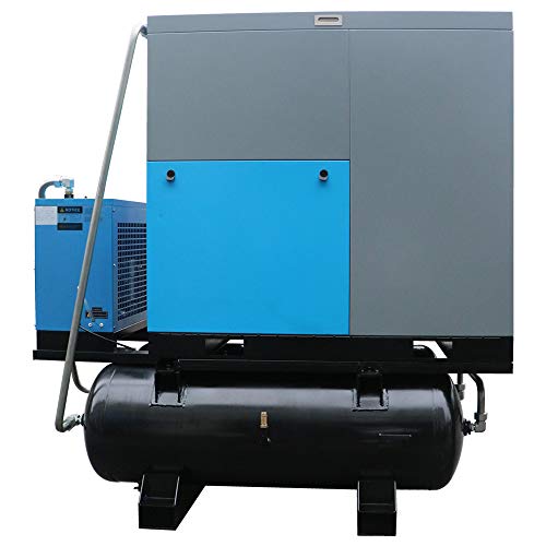 Hpdavv Rotary Screw Compressor - 30 Hp / 22 Kw - 219-198 Cfm / 125-150 Psi - 230 & 460 Dual Voltages / 3-Phase - 80X2 Gallon - Industrial Air Compressed System With Built-In Oil Separator #TOP4