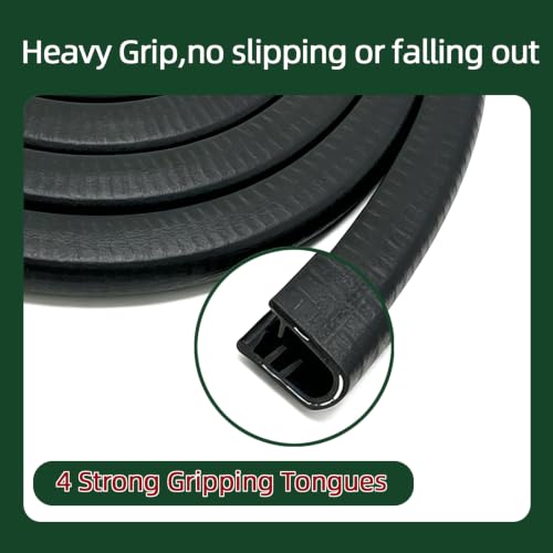 Image of Rubber Edge Trim, U Shape Edge Banding, U Channel Rubber Edge Protector for Sheet Metal, Fits Edges from 1 /8 inch to 1 /5 inch, Length 6.5Ft