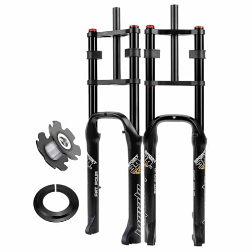 26�C���`E-�o�C�N�t�����g�t�H�[�N MTB �d�����]�ԃT�X�y���V�����t�H�[�N �f�B�X�N�u���[�L �G�A�V���b�N�A�u�\�[�o�[ 1-1/8�X�e�A���[ 170mm�g���x�� QR 4.0" �t�@�b�g�^�C���p ATB BMX(Black)
