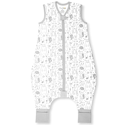 Mama Cheetah Toddler Sleep Sack with Feet 4T-5T, 1.0 TOG Organic Cotton Baby Wearable Blankets with Legs