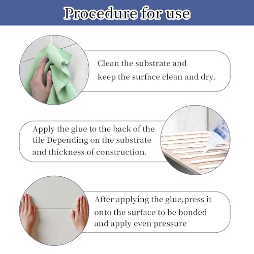 Naseom Fliesenreparaturkleber, Fliesenreparatur, Wandreparatur für Abfallen, Lockern und Knacken, Multifunktionaler Reparaturset, Fliesenreparatur für Fliesen, Wände, für Schäden in Bad, Küche