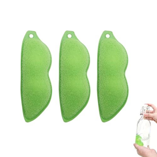Magic Beans Bottle Cleaner 3-Pack, Reusable Pod Sponge with Ceramic Balls for Narrow Mouth Water Bottles, Baby Bottles, Travel Cups - Quick Dry & Easy Cleaning ﻿