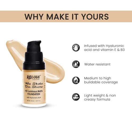 Image of Recode HD Luminous Matte Foundation 30 ML | 02 | BHARAT