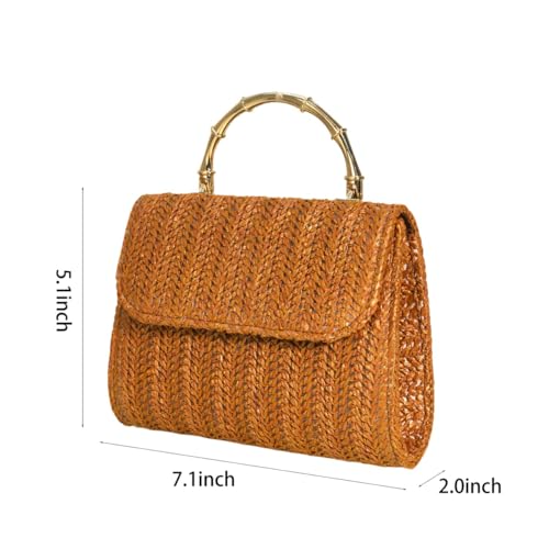 Women Summer Straw Clutch Purse Woven Beach Handbag Boho Shoulder Crossbody Bag for Travel Vacation2