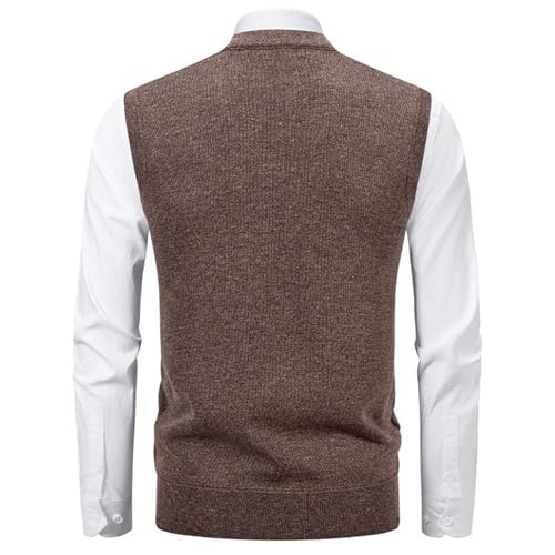 Rhombus Patterned Sweater Vest Sleeveless for Men Fall Winter V Neck Knitted Thick Warm Sweaters Classic Knitwear4