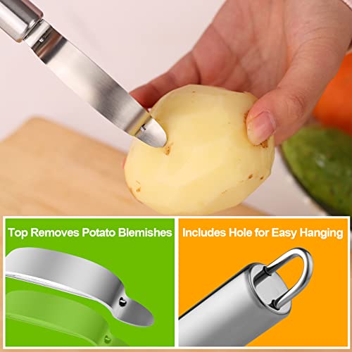 Slyfte Stainless Steel Peeler With Swiveling Double Blade, Upgrade Fruit Vegetable Peeler With Ergonomic Handle, Lengthened Potato Peeler Tool For Kitchen, 8.3 Inchs #TOP4