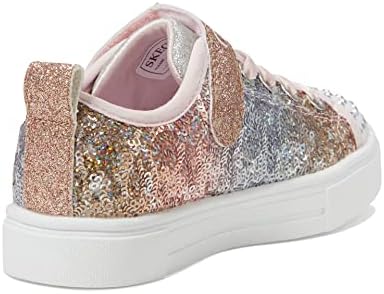 Skechers Kids Girls Twinkle Sparks-Sequin Flash Sneaker, Link Pink/Multi, 13 Little Kid | Image 4