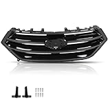 Front Upper Grille Sport with Camera Hole Grill Compatible with Ford Edge 2015-2018 FT4Z8200DA, FO1200562C Black