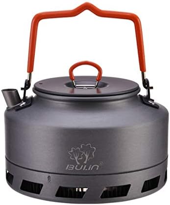 Bulin Camping Kettle 1.6L Aluminum Alloy Open Campfire Coffee Tea Pot Fast Heating Outdoor Gear Great for Boiling Water Ultralight Portable for Hiking Picnic Travel, black (BL_BL200-L2_BLACK)