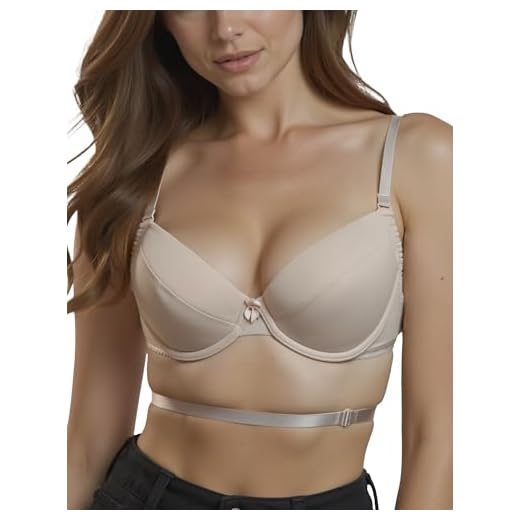 Nestling® 3 Stück BH-Verlängerer BH Verlängerung Erweiterung Rückenfrei Rückenkonverter (schwarz+ weiß+Aprikose) 10 VIVISENCE Kate 1011 Push-Up BH Dame Maximizer Multiway Rückenfrei Abnehmbar, Beige,75B