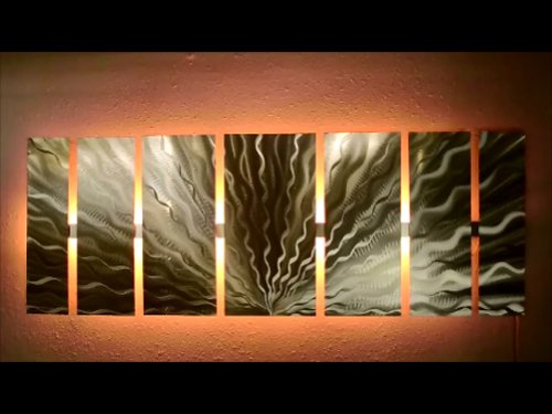 Dv8 Studio 7 Panel Vibration Led Color Changing Led Lighted Metal Wall Art Modern Abstract Sculpture Painting Decor Rgb #TOP5