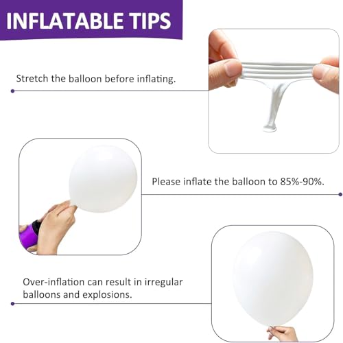 Image of Firomi Small White Balloons 5inch 100 Pack Thicken Latex (with 2 Ribbons) | Premium , Thickened, Durable, Round after inflation for weddings, birthdays, and various celebrations
