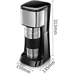 QJRGUY Fully Automatic Coffee Machine, Black & Stainless Steel Filter Maker, 650W Drip 400Ml Capacity, Suitable for Family Office Use - Image 3