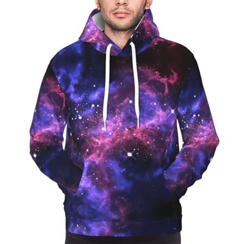 Sweat à capuche homme espace imprimé univers sweat athlétique ample