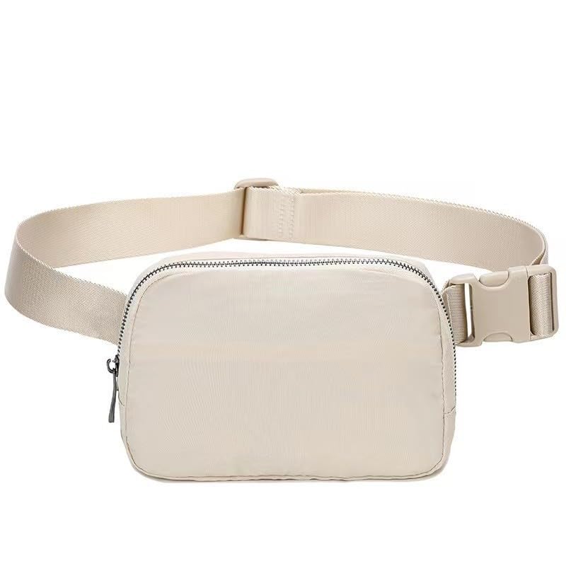 Unisex Mini Belt Bag with Adjustable Strap Crossbody Waist Bag for Workout Shopping Travelling Hiking, C02-Beige, 7.5’’ x 2’’ x 5’’