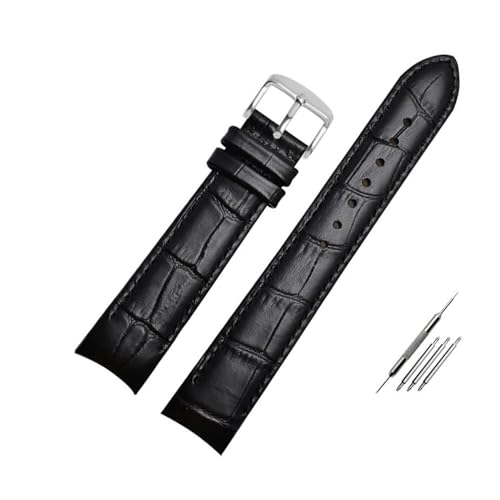 Rowces Leather Watch Bracelet Curved End Watch Strap 20Mm 21Mm 22Mm Watch Replacement Wristband, 20Mm