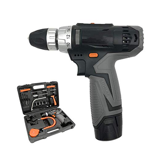 Elektroschrauber, Akkubohrhammer Tool Kit, Haushalt Power Tools Drill Set Mit 12V Lithium-Akku-Bohrschrauber