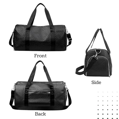 Image of Multi-Function Large Capacity Travel Bag (Leather Look, Black)