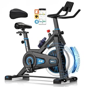 Bicicleta Estatica, Bici Estatica Profesional DMASUN con Portavasos, Ejercicio Silencioso Seguro, Cómodo Cojín Del Asiento, Capacidad 160 kg (Funda Sillin Bicicleta Estatica Incluida)