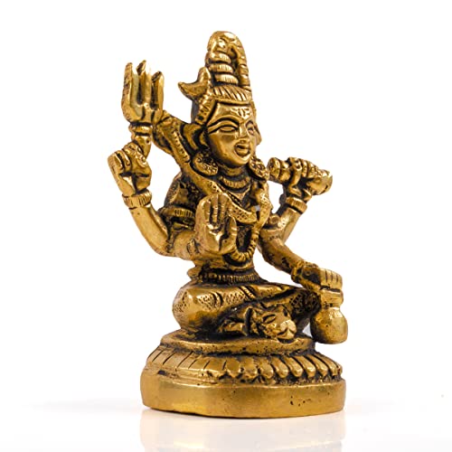 Estatua de Shiva en Latón 3 pulgadas Decorativa miniatura 7