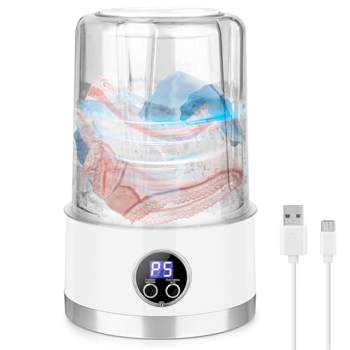 Listado de mini lavadora de ropa interior disponible en línea. 41 Lavadora de ropa interior | Mini lavadora recargable portátil con 3000 mAh | Ropa interior compacta de limpieza profunda, ropa de bebé | Ligero para departamento, recámara,...
