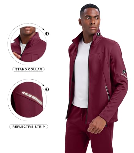 Rdruko Men's Fleece Lined Tracksuits 2 Piece Set Winter Athletic Casual Sweatsuits Full Zip Jogging Sweat Suit Sets4