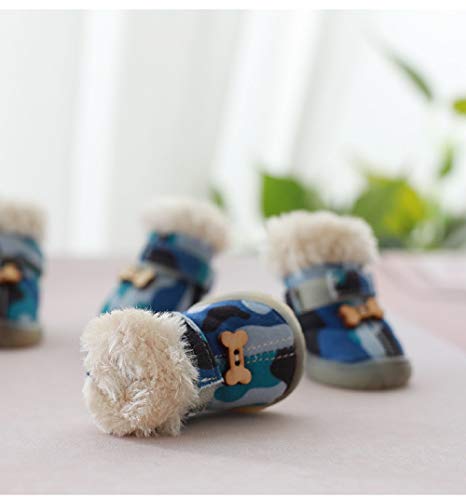 Colorfulhouse® Cute Bone Pet Snow Boots Nonslip Winter Dog Boots 4 Pcs #TOP5